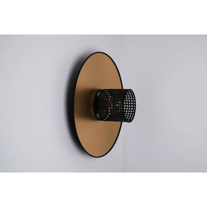 Duolla - Aplique TOKYO RATTAN 1xE27/15W/230V diá. 50 cm dorado/negro