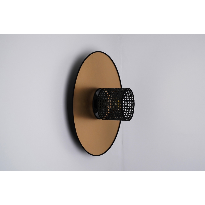 Duolla - Aplique TOKYO RATTAN 1xE27/15W/230V diá. 50 cm dorado/negro