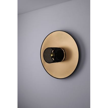 Duolla - Aplique TOKYO RATTAN 1xE27/15W/230V diá. 50 cm dorado/negro