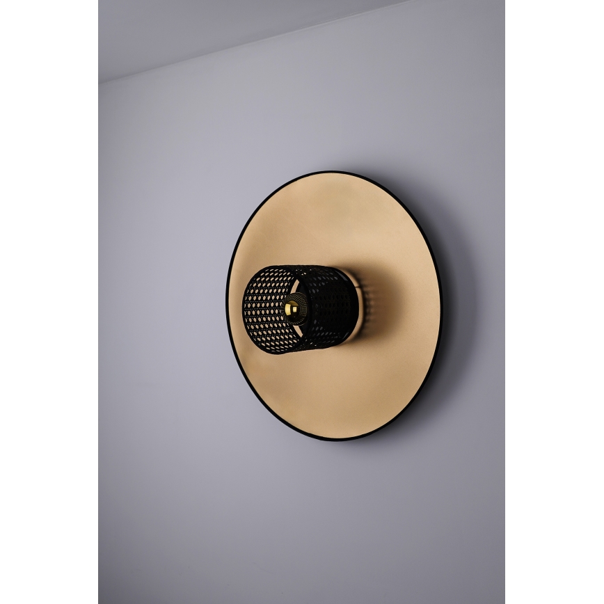 Duolla - Aplique TOKYO RATTAN 1xE27/15W/230V diá. 50 cm dorado/negro