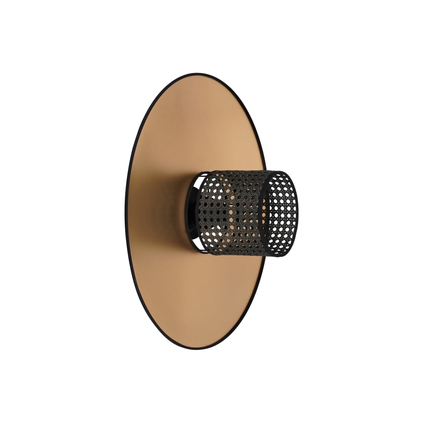 Duolla - Aplique TOKYO RATTAN 1xE27/15W/230V diá. 50 cm dorado/negro
