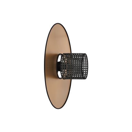 Duolla - Aplique TOKYO RATTAN 1xE27/15W/230V diá. 50 cm dorado/negro