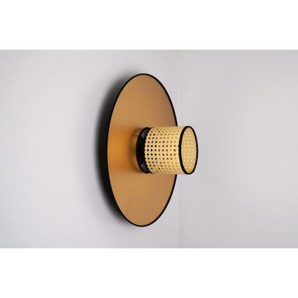 Duolla - Aplique TOKYO RATTAN 1xE27/15W/230V diá. 50 cm dorado/ratán