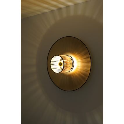 Duolla - Aplique TOKYO RATTAN 1xE27/15W/230V diá. 50 cm dorado/ratán