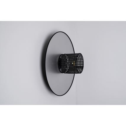 Duolla - Aplique TOKYO RATTAN 1xE27/15W/230V diá. 50 cm plata/negro