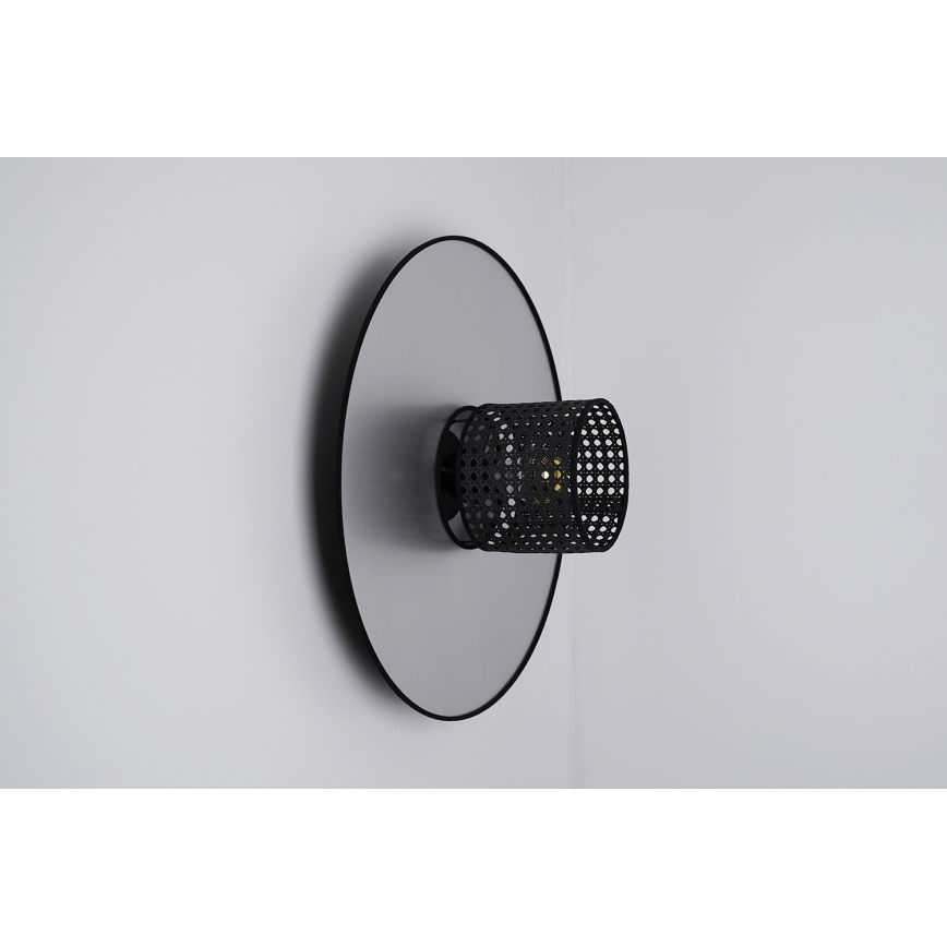 Duolla - Aplique TOKYO RATTAN 1xE27/15W/230V diá. 50 cm plata/negro