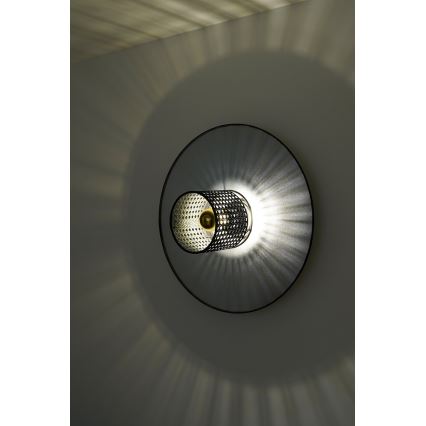 Duolla - Aplique TOKYO RATTAN 1xE27/15W/230V diá. 50 cm plata/negro