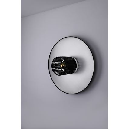 Duolla - Aplique TOKYO RATTAN 1xE27/15W/230V diá. 50 cm plata/negro
