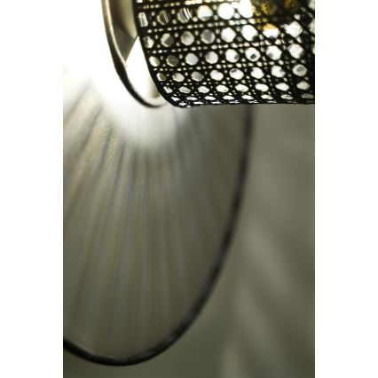 Duolla - Aplique TOKYO RATTAN 1xE27/15W/230V diá. 50 cm plata/negro