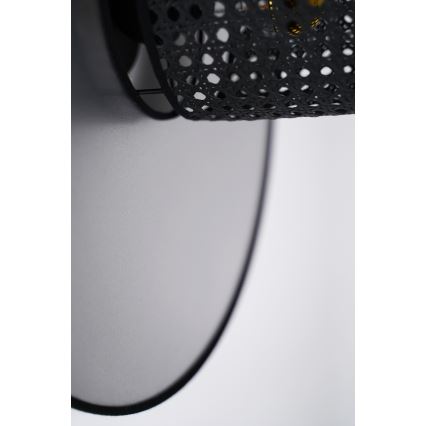 Duolla - Aplique TOKYO RATTAN 1xE27/15W/230V diá. 50 cm plata/negro