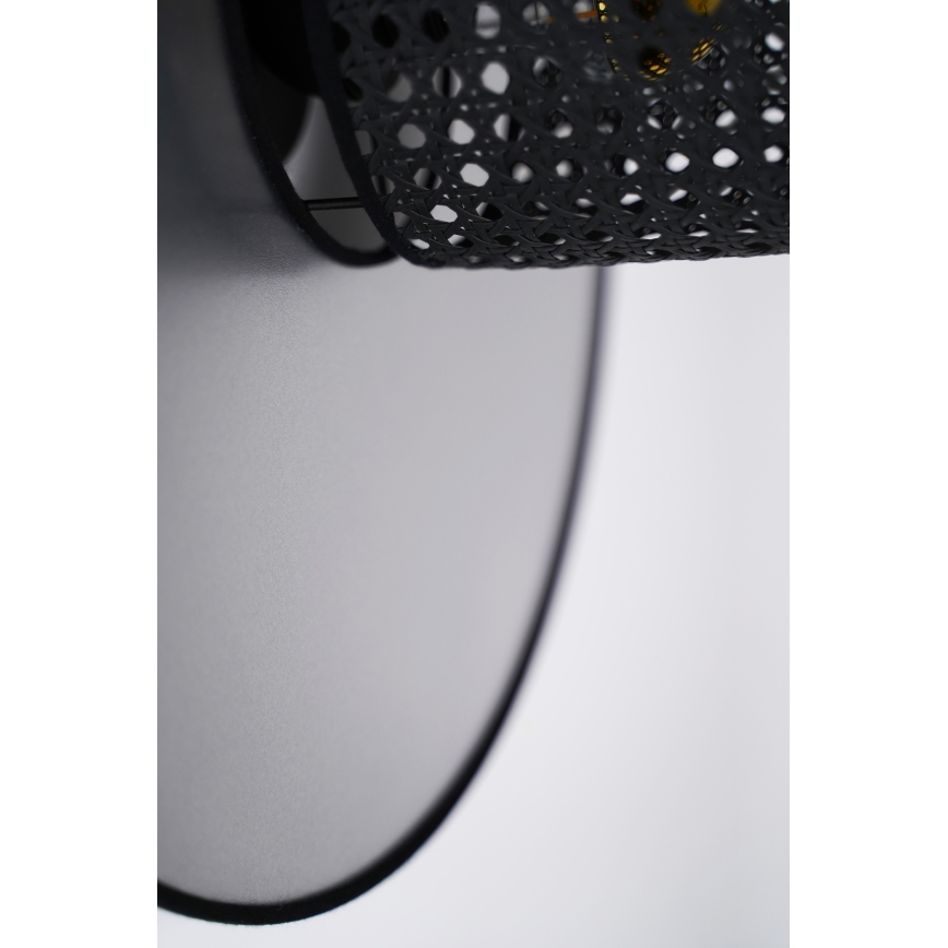 Duolla - Aplique TOKYO RATTAN 1xE27/15W/230V diá. 50 cm plata/negro