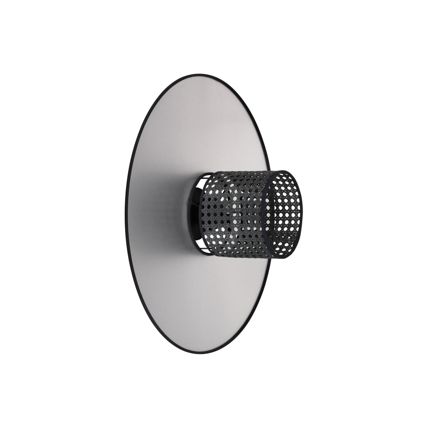 Duolla - Aplique TOKYO RATTAN 1xE27/15W/230V diá. 50 cm plata/negro