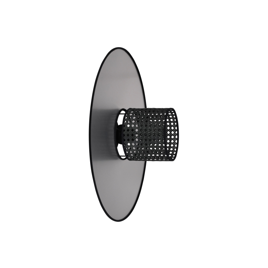 Duolla - Aplique TOKYO RATTAN 1xE27/15W/230V diá. 50 cm plata/negro