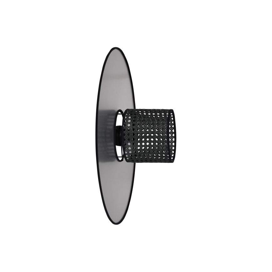Duolla - Aplique TOKYO RATTAN 1xE27/15W/230V diá. 50 cm plata/negro
