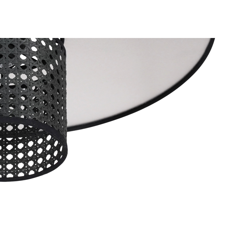 Duolla - Aplique TOKYO RATTAN 1xE27/15W/230V diá. 50 cm plata/negro