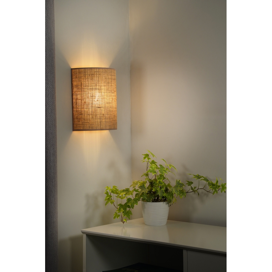Duolla - Aplique YUTE 1xE27/15W/230V diá. 20 cm marrón