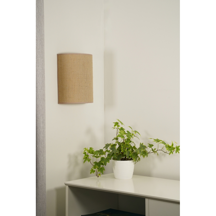 Duolla - Aplique YUTE 1xE27/15W/230V diá. 20 cm marrón