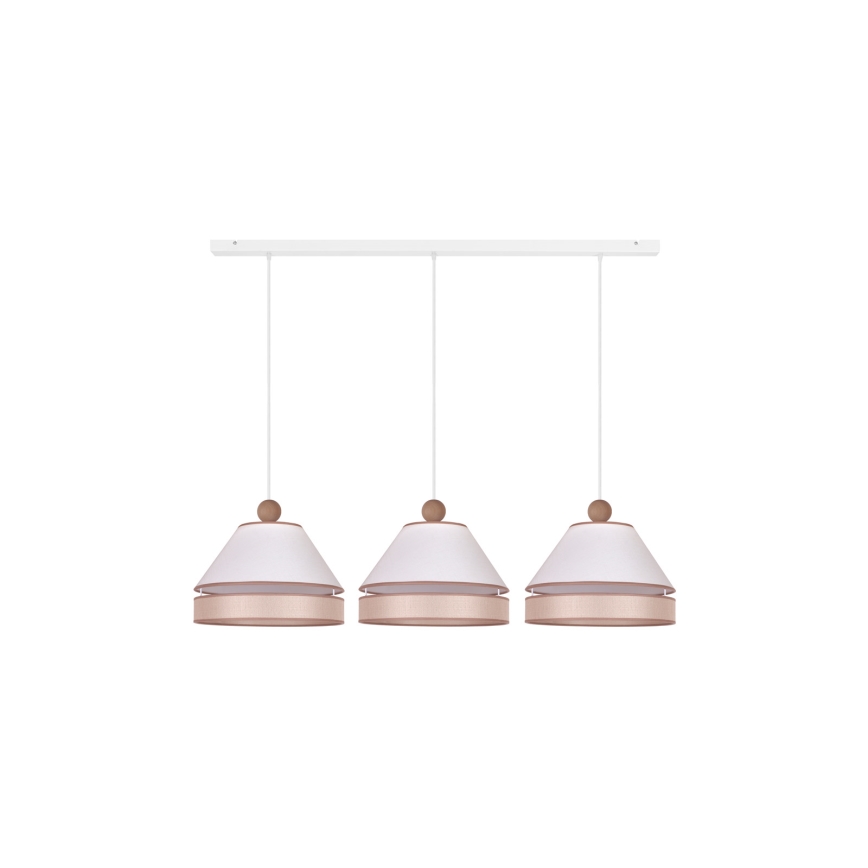 Duolla - Lámpara colgante AVIGNON 3xE27/15W/230V blanco/beige