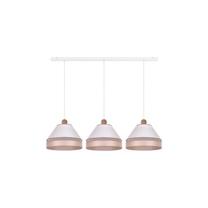 Duolla - Lámpara colgante AVIGNON 3xE27/15W/230V blanco/beige