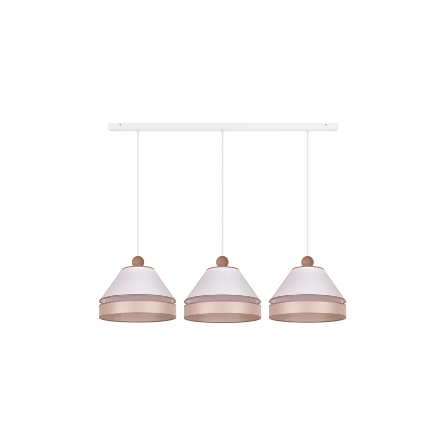 Duolla - Lámpara colgante AVIGNON 3xE27/15W/230V blanco/beige
