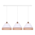 Duolla - Lámpara colgante AVIGNON 3xE27/15W/230V blanco/marrón
