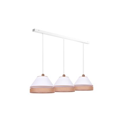 Duolla - Lámpara colgante AVIGNON 3xE27/15W/230V blanco/marrón