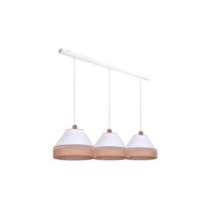 Duolla - Lámpara colgante AVIGNON 3xE27/15W/230V blanco/marrón