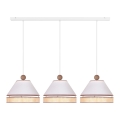 Duolla - Lámpara colgante AVIGNON 3xE27/15W/230V blanco/ratán