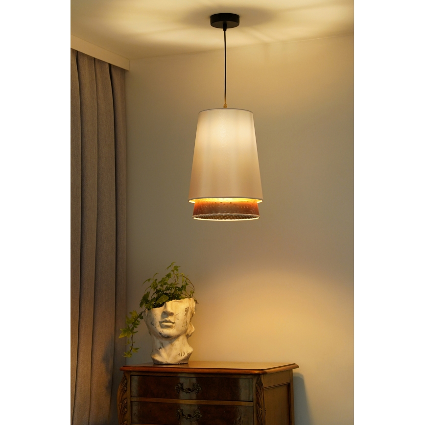 Duolla - Lámpara colgante BELL SHINY 1xE27/15W/230V diá. 25 cm blanco/cobre