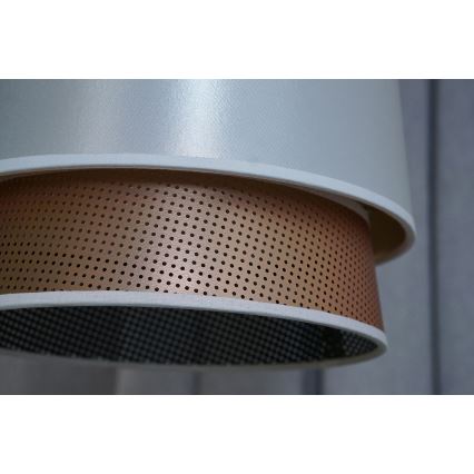 Duolla - Lámpara colgante BELL SHINY 1xE27/15W/230V diá. 25 cm blanco/cobre