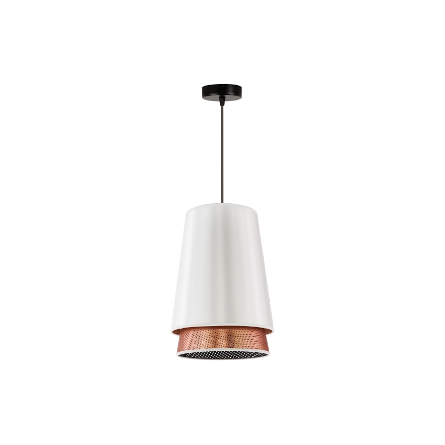 Duolla - Lámpara colgante BELL SHINY 1xE27/15W/230V diá. 25 cm blanco/cobre