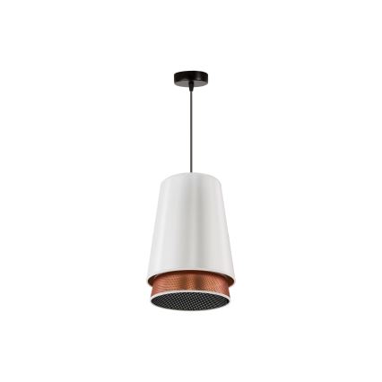 Duolla - Lámpara colgante BELL SHINY 1xE27/15W/230V diá. 25 cm blanco/cobre