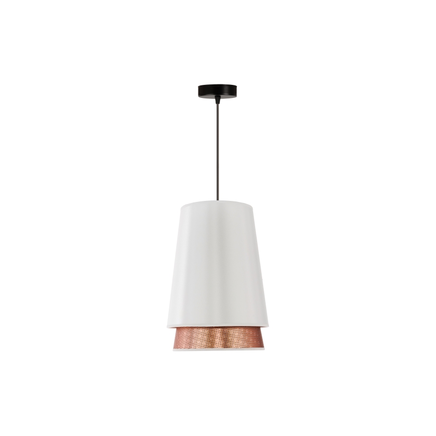 Duolla - Lámpara colgante BELL SHINY 1xE27/15W/230V diá. 25 cm blanco/cobre