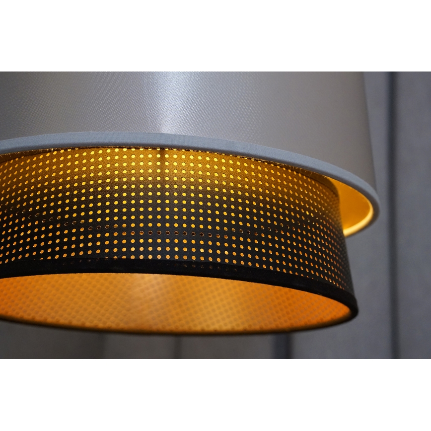 Duolla - Lámpara colgante BELL SHINY 1xE27/15W/230V diá. 25 cm plata/negro
