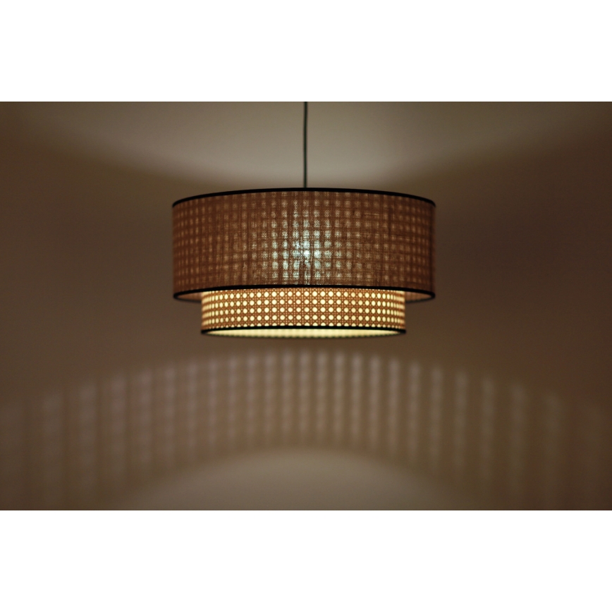 Duolla - Lámpara colgante BOHO 1xE27/15W/230V diá. 45 cm beige/ratán