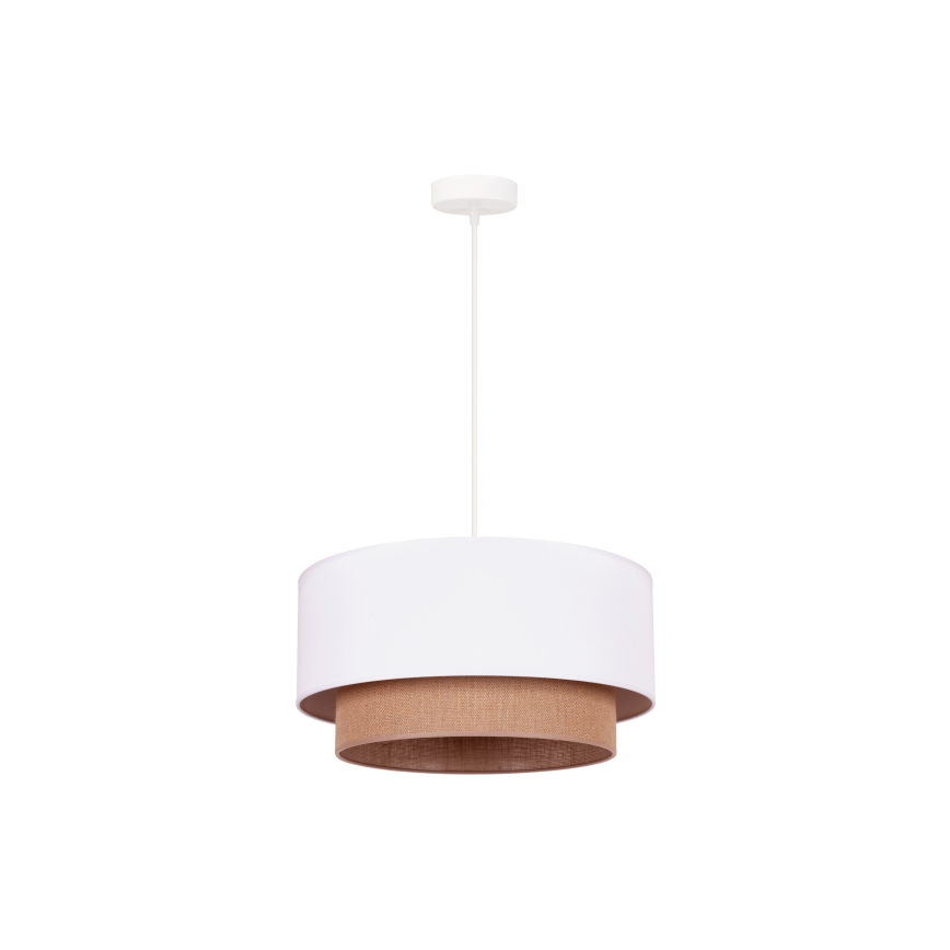 Duolla - Lámpara colgante BOHO 1xE27/15W/230V diá. 45 cm blanco/marrón