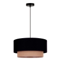 Duolla - Lámpara colgante BOHO 1xE27/15W/230V diá. 45 cm negro/marrón