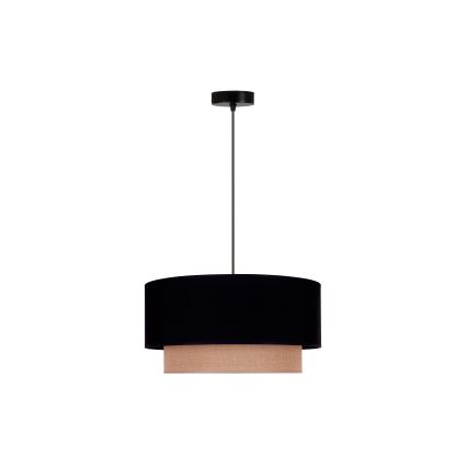 Duolla - Lámpara colgante BOHO 1xE27/15W/230V diá. 45 cm negro/marrón