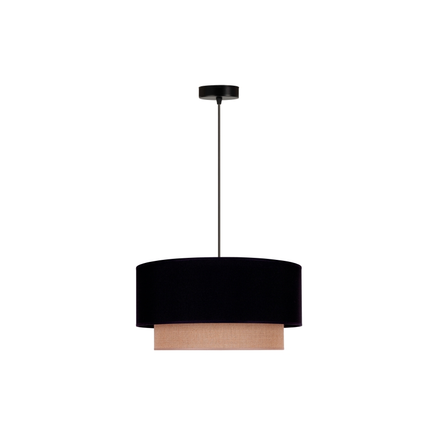 Duolla - Lámpara colgante BOHO 1xE27/15W/230V diá. 45 cm negro/marrón