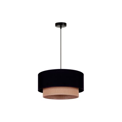 Duolla - Lámpara colgante BOHO 1xE27/15W/230V diá. 45 cm negro/marrón