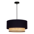 Duolla - Lámpara colgante BOHO 1xE27/15W/230V diá. 45 cm negro/ratán