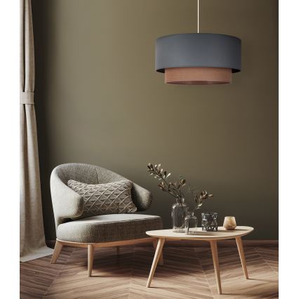 Duolla - Lámpara colgante BOHO 1xE27/15W/230V diá. 45 cm verde/marrón