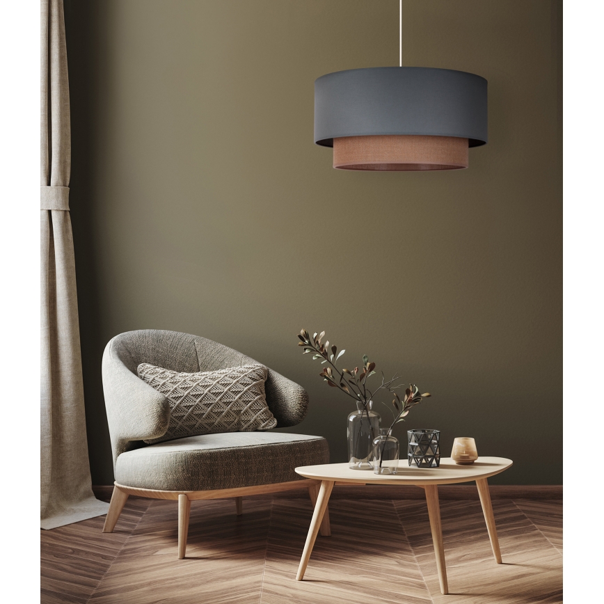 Duolla - Lámpara colgante BOHO 1xE27/15W/230V diá. 45 cm verde/marrón