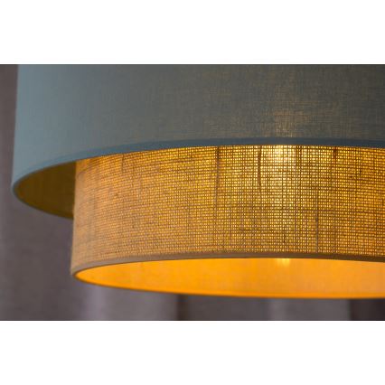 Duolla - Lámpara colgante BOHO 1xE27/15W/230V diá. 45 cm verde/marrón