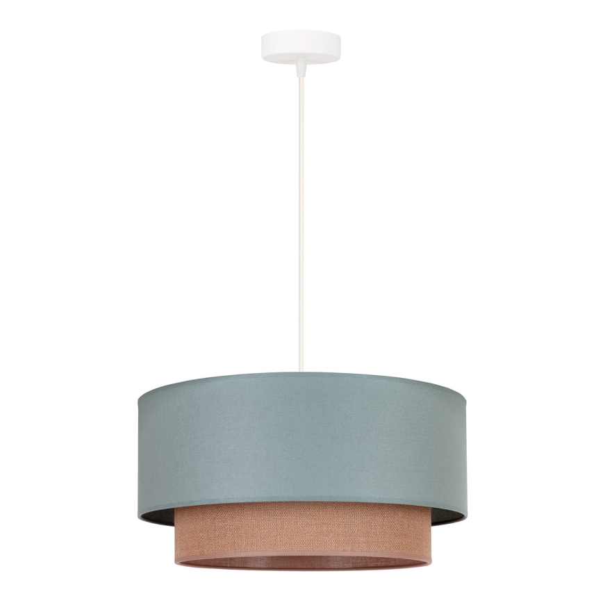 Duolla - Lámpara colgante BOHO 1xE27/15W/230V diá. 45 cm verde/marrón