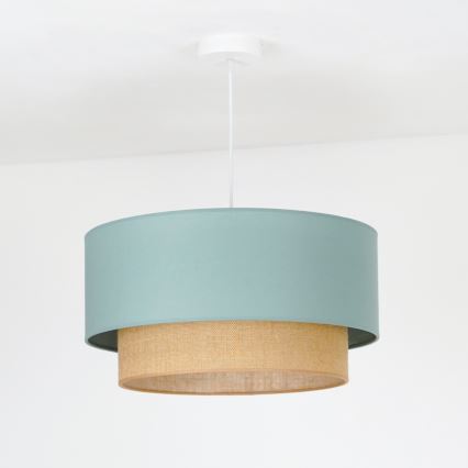 Duolla - Lámpara colgante BOHO 1xE27/15W/230V diá. 45 cm verde/marrón
