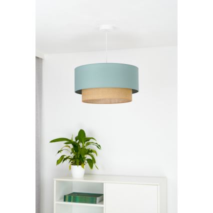 Duolla - Lámpara colgante BOHO 1xE27/15W/230V diá. 45 cm verde/marrón