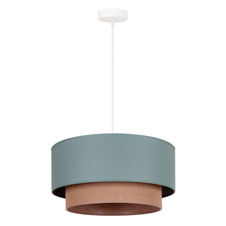 Duolla - Lámpara colgante BOHO 1xE27/15W/230V diá. 45 cm verde/marrón