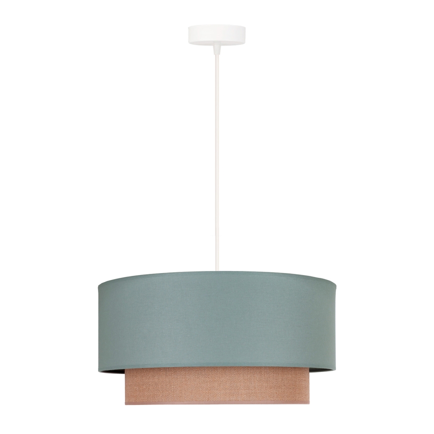 Duolla - Lámpara colgante BOHO 1xE27/15W/230V diá. 45 cm verde/marrón