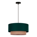 Duolla - Lámpara colgante BOHO 1xE27/15W/230V diá. 45 cm verde/marrón
